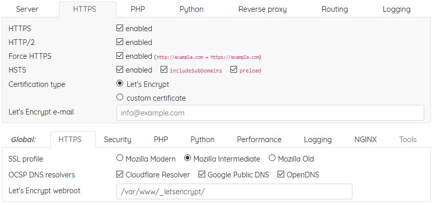 HTTPS configuration