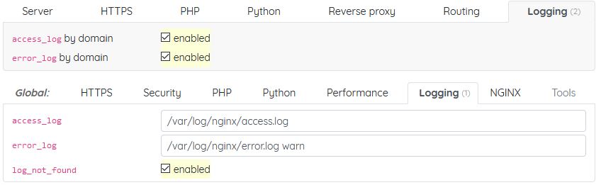 Logging configuration