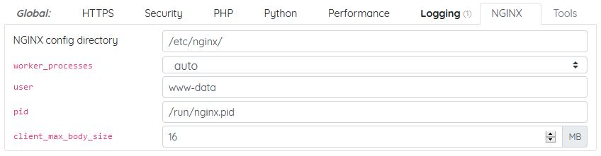 Nginx configuration