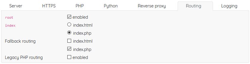 Routing configuration