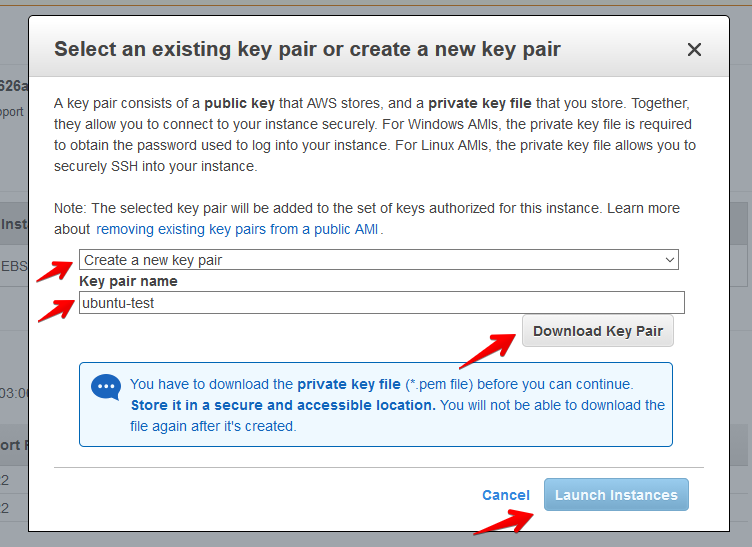 Create keys