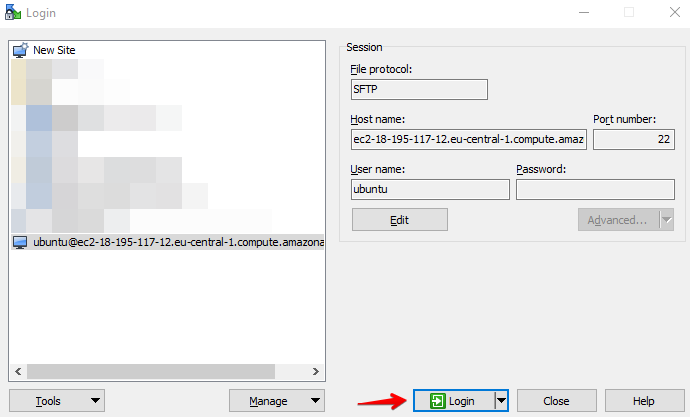 Winscp connection