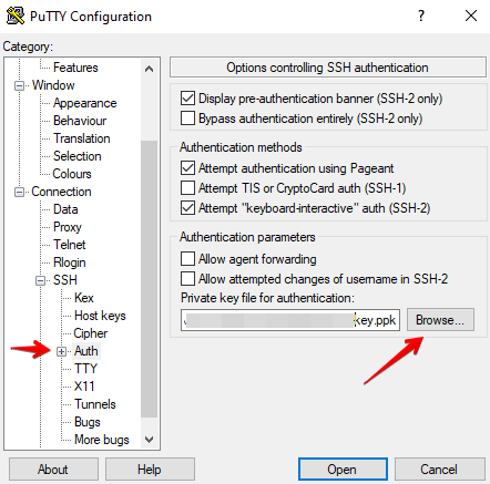 putty configuration keys