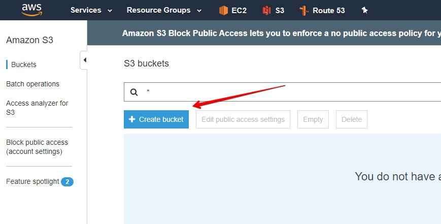 aws s3 create bucket